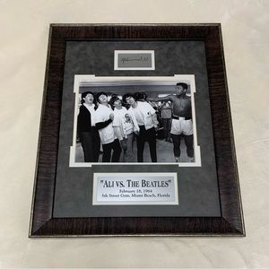 Ali vs The Beatles Frame with autographed engraving, PreLoved, Good Condition!